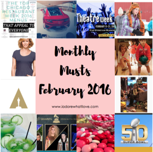 I Adore What I Love - Monthly Musts February 2016 - Title Photo