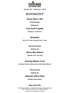 I Adore What I Love - The Top Chicago Restaurant Week 2016 Menus That Appeal to Everyone - Kinmont