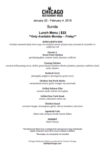 I Adore What I Love - The Top Chicago Restaurant Week 2016 Menus That Appeal to Everyone - Sunda Lunch
