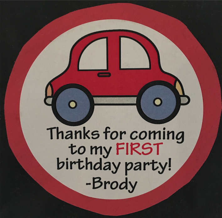 I Adore What I Love Blog // Brody's First Birthday The Goodie Bags // Etsy Thank you sticker // www.iadorewhatilove.com #iadorewhatilove