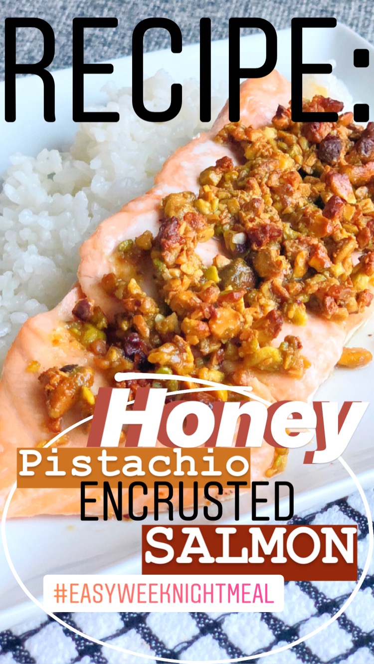 Recipe: Honey Pistachio Encrusted Salmon :: I Adore What I Love Blog :: www.iadorewhatilove.com #iadorewhatilove