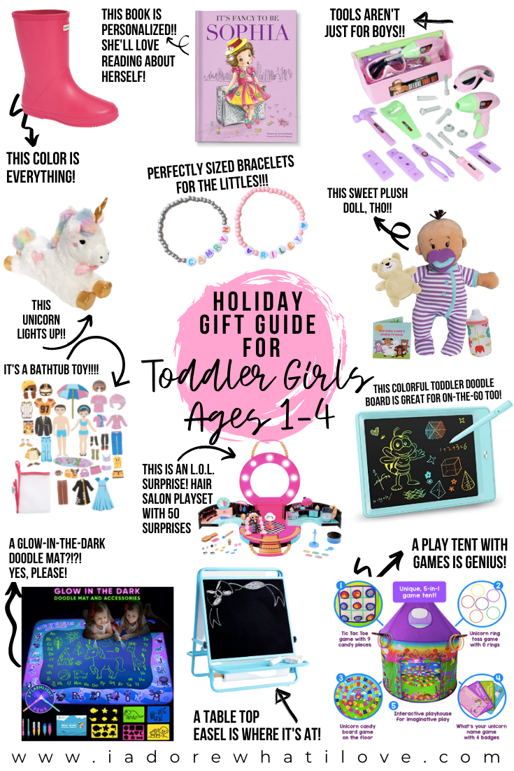 Shopping for toddler girls this holiday season? I've got you covered with 12 creative and fun toys she is going to love no matter what!