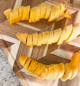 This healthier sweet fried plantain recipe is great as a snack, side dish or dessert and is the easiest, most delicious, filling & satisfying!
