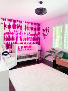 Baby girl nursery: revealed! Demi's nursery is "Cool Girl Chic and Sweet" and will be able to grow with her through the years. In love!!!