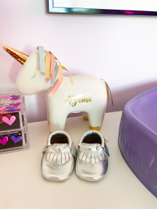 Baby girl nursery: revealed! Demi's nursery is "Cool Girl Chic and Sweet" and will be able to grow with her through the years. In love!!!